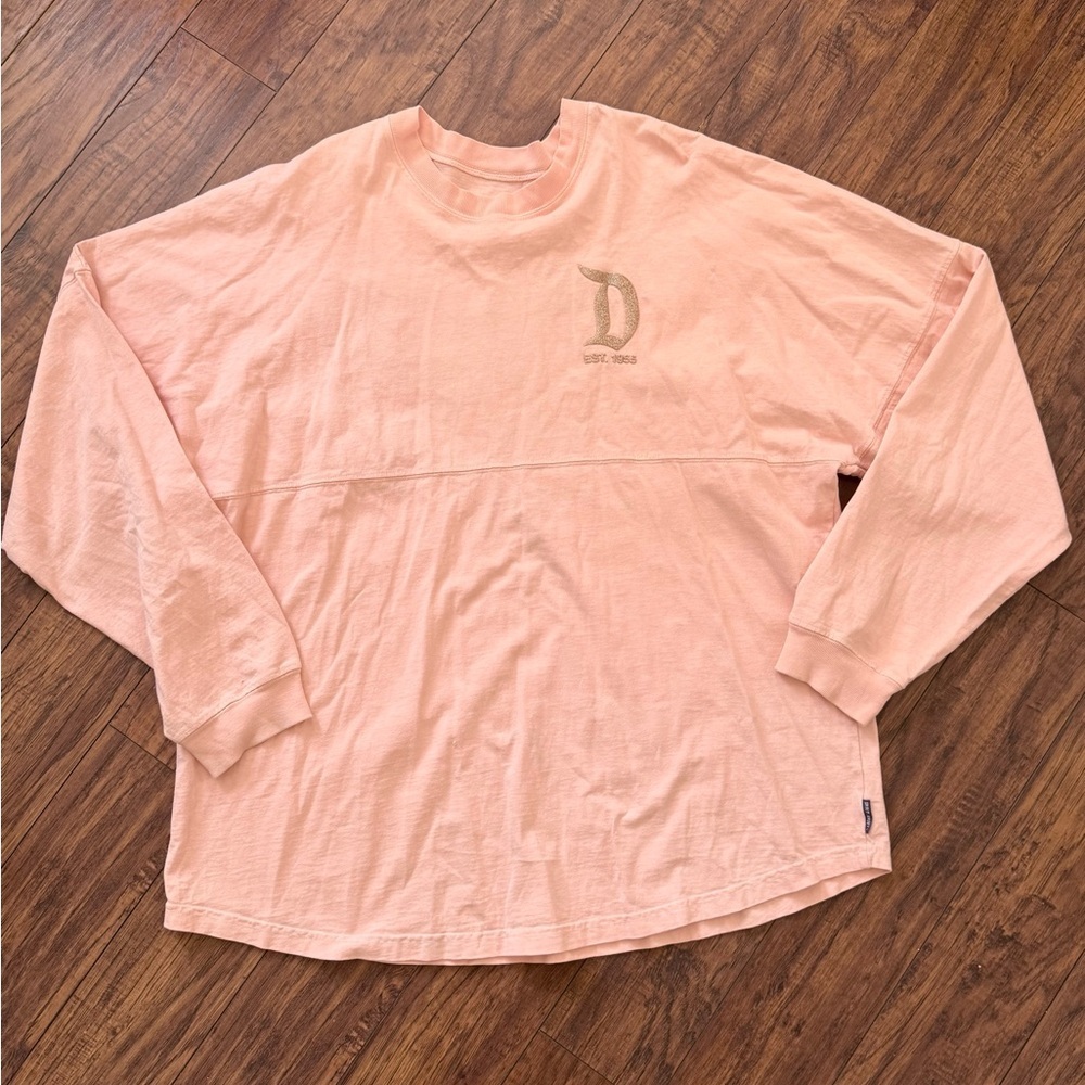 Disney Spirit Jersey Peach Gold Pink Long Sleeve Top Shirt | XXL